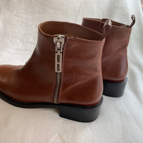 ZARA Men Chelsea Brown Leather Ankle Boots - Picture 2 of 11